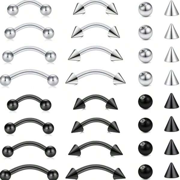 16g/20g 6mm/8mm/10mm/12mm Surgical Steel Vertical Lip Ring, Earring, Eyebrow Ring, Navel Ring, Unisex Lip Stud, Eyebrow Stud, Earring, Navel Stud
