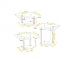 Giá đỡ bánh bằng acrylic, bộ ấm trà tráng miệng cao cấp, kệ trưng bày trong suốt, khay đựng đồ trang điểm. - Trong sáng - Xem 2