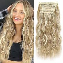 18-32 Inch 4pcs/Set Water Wave Clip-In Hair Extensions, Thick Density Full Head For Women - Multicolor - View 72