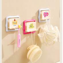 Giá treo bàn chải đánh răng gắn tường, giá đựng bàn chải đánh răng điện hình cặp đôi hoạt hình Dopamine dễ thương, móc treo phòng tắm. - mèo con - Xem 5