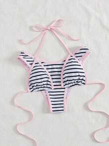 Women's Sexy Stylish Black & White 2-Piece Bikini Set, Summer Beach Swimwear For Vacation - 彩色 - 查看 1