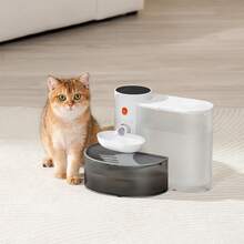 Dispensador de fuente de agua para gatos, agua móvil, desenchufado, alimentador de agua automático, bebedero para perros y mascotas, alimentador para mascotas, fuente para gatos - Cuenco de acero inoxidable - Ver 1