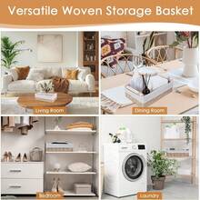 Bộ 2 giỏ đan thủ công kiểu mộc mạc có lớp lót và tay cầm - Hộp đựng đồ trang trí để bàn, đựng quần áo, khăn tắm và các vật dụng khác - Giỏ mây tre đan cho phòng tắm, phòng ngủ và phòng khách, dùng để đựng đồ, đựng đồ trang điểm, giỏ đựng đồ, sắp xếp và lưu trữ, giỏ, hộp đựng đồ dùng trong phòng, hộp đựng đồ, thùng, hộp quà tặng, giỏ đựng quà, tủ treo tường, trang trí nhà cửa màu hồng, phụ kiện nhà bếp, giỏ chậu cây bằng dây thừng kiểu Bohemian. - Lạc đà - Xem 8