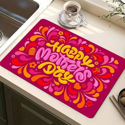 1 Tấm lót bảo vệ họa tiết hoa ngày của Mẹ - Chống trầy xước, thấm hút tốt và bền bỉ, thích hợp cho máy giặt và tủ lạnh, phòng giặt, mặt bàn bếp, máy rửa chén, bề mặt dễ lau chùi, vừa vặn với máy giặt, thiết kế trang trí nhà hiện đại, ngăn ngừa trầy xước và tràn đổ.