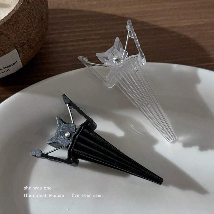 Kẹp tóc đỉnh đầu, kẹp định vị chân tóc tự nhiên, kẹp mái liền mạch, unisex. - Màu đen, 4 cái - Xem 1