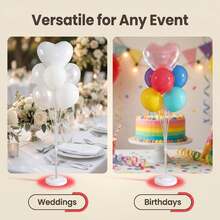 一套气球支架、气球支架套装、气球配件和氛围装饰配件，包括透明塑料柱和透明杆——适用于各种派对活动，例如婚礼、生日、周年纪念日、毕业典礼、圣诞节和感恩节。产品不包含气球。 - 白色 - 查看 6