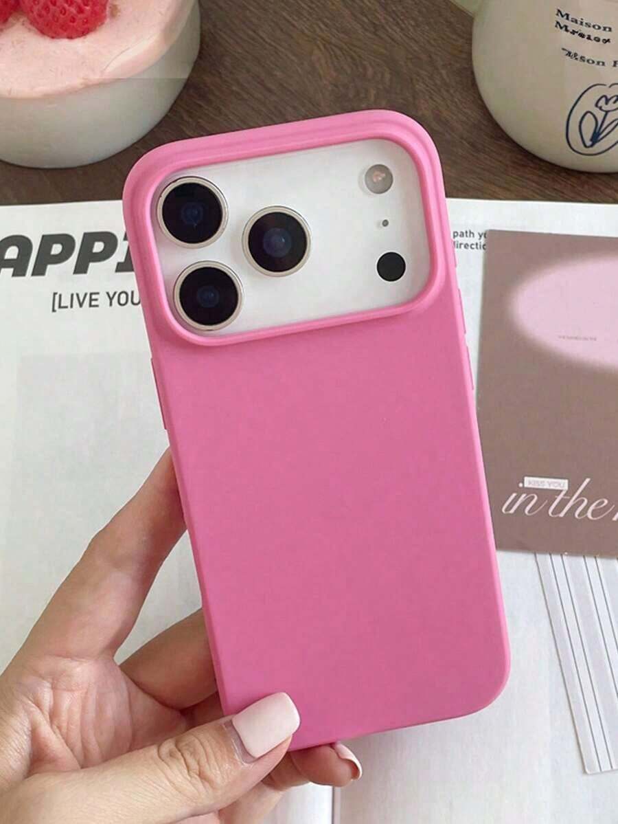 Minimalist Pink Solid Color Fashion Phone Case Compatible With IPhone 17 Pro Max/17 Pro/17 Air/17/16 Pro Max/16 Pro/16/16 Plus/15/15 Pro Max/15 Pro/15 Plus/11/12/13/14 Pro Max/12 Pro/12 Pro Max/13 Pro/13 Pro Max/7 Plus/14 Pro/14 Pro Max/14 Plus, Soft Shell, Creative Design For Men And Women Spring Gift Birthday Party - style1 - 查看 1