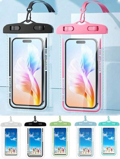 防水潜水手机套，带触屏功能，适合游泳和水下摄影。防尘、防震、防雨、防水、可漂浮。方便携带，可用作运动手机壳、运动包、防水包、沙滩旅行防水手机壳、夏季游泳包、沙滩钱包、户外运动健身旅行包以及男女通用沙滩游泳必备包。便携式手机壳