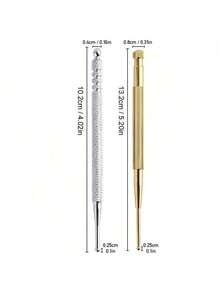 Bút massage huyệt đạo, bút châm cứu bấm huyệt hai đầu, bút massage mô sâu bằng thép không gỉ có thể thu gọn, dùng cho tai và các huyệt đạo trên cơ thể, thích hợp sử dụng tại nhà. - Đồng - Xem 2