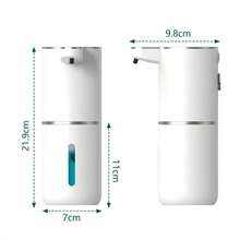 DONASIRA Dispensador de jabón automático por sensor infrarrojo de gran capacidad de 380ml, bajo nivel de ruido, dispensador eléctrico de detergente para el hogar de descarga rápida, botella portátil para lavado de manos, apto para desinfección de manos y limpieza del hogar, resistente al agua IPX5, recargable por USB tipo C, 4 niveles ajustables de espuma/líquido, para colocar en escritorio o pared, apto para cocina y baño, nuevo para la primavera - Ver 5