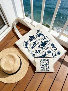 Túi tote vải canvas phong cách xăm hình cổ điển họa tiết động vật biển, túi xách chủ đề bãi biển, túi đeo vai nữ dung tích lớn, túi xách cầm tay di động, túi lưu trữ đa năng, túi đi làm đi chợ, túi đi siêu thị gấp gọn dung tích lớn phong cách thường ngày, quà tặng hoàn hảo cho người yêu đại dương, bạn bè, phụ nữ, mẹ, phù hợp cho Ngày của Mẹ, Ngày Nhà giáo, mùa tựu trường, sinh nhật và các ngày lễ khác, quà tặng hoàn hảo cho bạn bè, phụ nữ, mẹ, giáo viên, sinh viên yêu đại dương, quà tặng hoàn hảo cho kỳ nghỉ bãi biển mùa xuân và mùa hè - Nhiều màu - Xem 3
