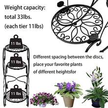HLC 3-Tier Classic Plant Stand with Modern S Design Black - Negro - Ver 6
