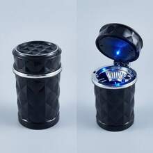 1pc Diamond Shaped Car Ashtray, Creative LED Car Ashtray With Luminous Function - A - View 4