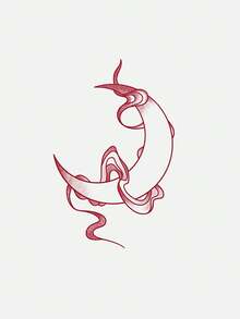 1 pièce Tatouage temporaire minimaliste de lune rouge et ruban, tatouage temporaire lavable à base de plantes, convient pour tous, dure 3 à 5 jours - Noir - Voir 4