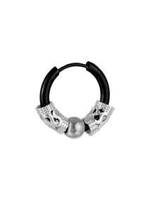 1件欧美复古时尚简约不锈钢圆球线男士耳夹嘻哈酷炫小众设计高端质感 - 耳環 - 查看 6