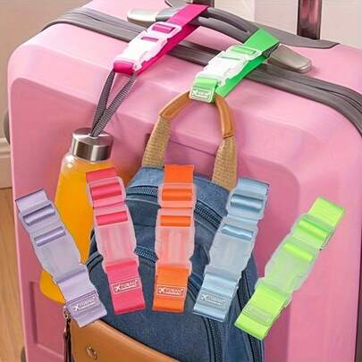 1/5pcs Adjustable Luggage Strap (With Quick Release Buckle And Detachable Design) - Durable Travel Security Belt System, Multi-Color Portable Version Suitable For Car, Plane, Train, Bus - Luggage Accessory Buckle System (Casual/Sports Style)
