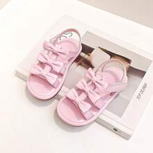 Infant/Toddler Girls' Fashionable & Comfortable Bow Decor Baby Sandals, Suitable For Outdoor Wear In Summer - Pink - View 3