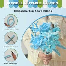 221/422PCS Pipe Cleaners Craft Supplies, 4 Colors Chenille Stems With Floral Tape & Wire Stems, DIY Flower Bouquet Kit For Beginners, Easy Handmade Art Projects With Tutorial Video - 221 Pieces (4 Coloers) - View 5
