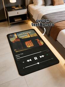 1件可定制数字音乐流媒体应用主题地毯 - 可印制您喜爱的音乐专辑封面和播放图案，是送给音乐爱好者的独特个性化礼物，时尚、多彩、可爱、简约、迷人，是圣诞节或情人节的理想礼物，提升室内空间美感。 - 黑色 - 查看 2