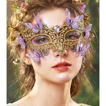 Gold Masquerade  For Women Lace Butterfly Elegant Venetian Antifaz Costume Party Accessories - As Pic - View 2