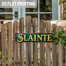 1pc Vintage 2D Flat Sláinte Irish Metal Wall Decor - Rustic Celtic Knot Design, Size 9.98X39.98cm, Green And Gold Metal Art, Suitable For Bars, Irish Homes And St. Patrick's Day, No Electricity Required - Multicolor - View 6