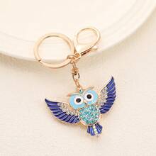 "Cartoon Angel Owl Keychain, Cute Owl Key Ring Charm For Car Keys, Backpack, Purse Or Bag, Adorable Mini Pendant,  Personalized Bag Accessory, Stylish Small Gift For Women And Men, Birthday, Holiday, Anniversary, Collectible Fashion Charm" - 藍色 - 查看 12