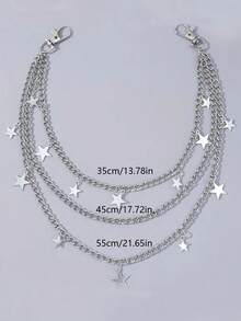 1pc Star Street-Style Iron Pant Chain, Suitable For Men And Women, Accessory For Festivals And Parties - Tassel Five-pointed Star - View 6