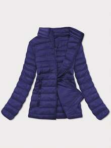 Leichte, gesteppte Damenjacke, Stehkragen, gesteppt, mit synthetischer Daunenfüllung, leicht tailliert, Reißverschluss, 2 Taschen, hüftlang, lässig, Frühling/Herbst - Blau - Übersicht 3