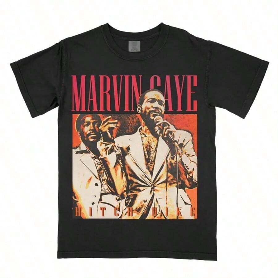 Marvin Gaye Vintage T Shirt - 黑色 - 查看 1