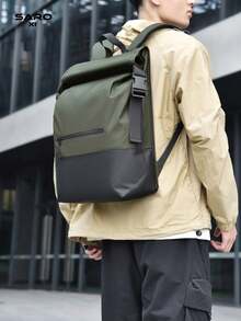 saroxi Men's Black Casual Lightweight Backpack, Portable Suitable For Travel, School, Large Capacity, Gift For Men - Green - View 4