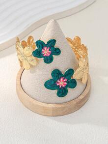 1件朋克风夸张合金金属多色珐琅花朵手镯，芙蓉花手链，时尚清爽的夏季彩色珐琅花朵臂链，适合女性日常佩戴、各种节日、母亲节礼物、社交、派对、海滩、度假（由于珐琅工艺为手工，花朵颜色可能略有不同，并可能出现掉色、染色或转移现象） - 綠色 - 查看 4