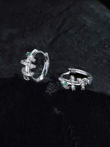 1 Pair 2pcs/Set Luxury Zirconia Snake Wrap Ear Cuff, Unique Fashion Ear Cuff Earrings, Unisex Suitable For Special Occasions, Festivals And Parties - Silver - View 9