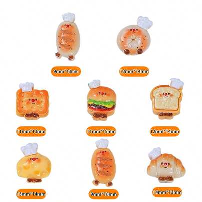 20个“超迷你尺寸”可爱厨师面包食物卡通3D立体冰箱贴，汉堡面包字母食物趣味创意磁性冰箱贴，适用于冰箱、白板、金属橱柜、室内装饰、节日礼物