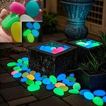 48 Large Glow-In-The-Dark Stones, Each With A Diameter Of 1.77 Inches, Are Perfect For Enhancing Garden Landscapes, Aquariums, Starry Night Themes, And Serve As Ideal Indoor And Outdoor Decorations, Including Christmas Garden Displays. - 48件 - 查看 8