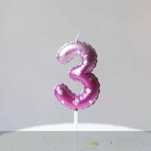 1pc Pink Floral Heart Decorative Balloon Candle, Handpainted Birthday Number 0-9 Candles, Happy Birthday Cake Topper, Birthday Party Decor, Suitable For Birthday, Anniversary, Gender Reveal, Bachelorette, Graduation - Princess Theme, Feather-Free, Multi-Purpose Celebration Candle, No Electricity Required - A - View 12