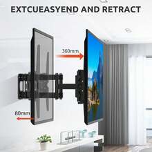 Luminpool Extendable TV Wall Mount For 26-65 Inch TVs. Features A Tilt-Mounted Design With A 3.14-14.17 Inch Extendable Arm, Supporting Full-Range Rotation And Tilt Adjustment. Compatible With VESA Mounting Holes Up To 400x400mm, Supporting Up To 66 Lbs/30 Kg. - Black - View 5