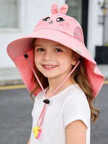 1pc Kids Dinosaur Pattern Sun Hat, Wide Brim Breathable Mesh Bucket Hat With Neck Shade, Summer Outdoor Boys Cap - 1PC - View 10