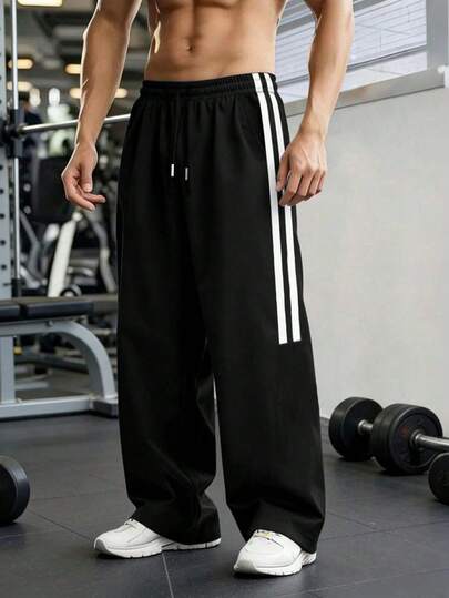 1pc Men's Outdoor Hiking Pants, Casual Loose Fit Joggers For Running, Streetwear, Comfortable Daily Wear, Suitable For Autumn/Winter Black Spring