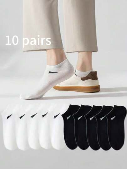 20 Pairs Unisex Sports Socks, White/Black/Gray Short Crew Socks, Comfortable Breathable Moisture-Wicking With Diagonal Stripe Pattern, Minimalist Casual Socks For Daily Wear