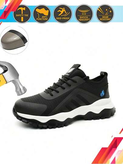 Dian Sen Men's Safety Steel Toe Shoes, Comfortable Anti-Puncture Protective Summer Breathable Sports Safety Shoes, EVA Lightweight Outdoor Work Perfect Gift, Steel Toe Shoes For Men, Sports Work Shoes For Women, Sports Safety Shoes, Steel Toe Training Shoes With Mesh Material And EVA Sole, Men's Lightweight Steel Toe Safety Shoes, Work Sports Shoes With Rotary Buckle, Work Safety Boots, Breathable Sports Work Shoes For Men, Men's Work Boots, Sports Shoes