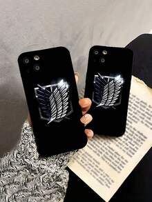 Emblema plateado de  con alas negras.funda de teléfono Fundas compatibles con ,Apple,VIVO,OPPO,,, y Honor.Fabricadas en silicona TPU,ofrecen protección contra golpes y caídas. - Negro - Ver 5