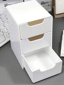 Mini Drawer-Style Storage Box, Fashionable Multi-Function Storage Box, Mini Jewelry Box, Makeup Organizer Box, Desktop Organizer For Storing Jewelry, Hair Clips, Rings, Cosmetics, Birthday/Valentine's Day Gift - White - View 9