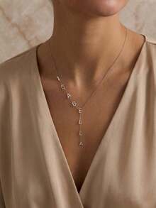 1pc Personalized Lariat Name, Enhance Your Style Jewelry Gift, Regular Letter Y-Shaped Name, Customized Fashion Jewelry, Personalized Customized Name 1-12 Letters - Multicolor - View 21