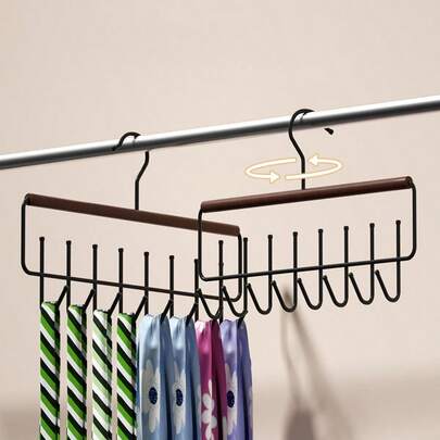 1 chiếc giá treo mũ xoay đa năng 8 móc, thích hợp để đựng quần áo, áo ngực, áo lót trong tủ quần áo, móc kim loại, tiết kiệm không gian, lý tưởng cho việc sắp xếp tủ quần áo trong ký túc xá và căn hộ.