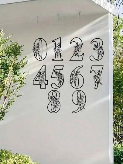 1pc Metal Floral Number Plaque Decor, DIY Combinable Number Design Address Plate, Wall Decor, Room Decor, Home Decor, Outdoor Wall Decor, Bedroom Decor, Nameplate Wall Art, Yard Garden Decor, Living Room Decor, Housewarming Gift, Art Wall, Flower/Plate, Wedding Decor, Birthday Gift