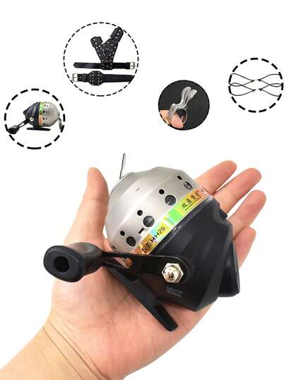 Bộ dụng cụ thể thao ngoài trời bắn súng và câu cá, bao gồm máy câu + bảo vệ tay/cổ tay + dây chun + vòng đeo ngón tay, thiết bị bắn cá bằng ná cao su, bộ dụng cụ câu cá thiết thực và dễ sử dụng. Cần thiết cho các hoạt động giải trí ngoài trời mùa xuân, có thể là một món quà hữu ích cho gia đình hoặc bạn bè.