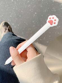 1pc Cute White Cat Paw Silicone Sleeve Protective Case Compatible With Apple Pencil 2nd Generation, Lightweight And Skin-Friendly - Multicolor - View 2
