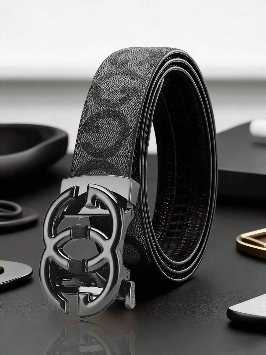Cinturón de cuero con hebilla automática versátil para hombres - Multicolor - Ver 1