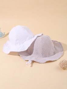 2pcs/Set Baby Sun Protection Hat UPF 50+, Toddler Beach Hat With Large Brim For Summer, Unisex - Multicolor - View 4