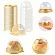Hộp đựng bánh bằng nhựa trong suốt có nắp vòm (10/20/30 chiếc), dùng để trưng bày bánh quy, bánh ngọt và các món tráng miệng, thích hợp cho đám cưới, tiệc sinh nhật. - Xem 3
